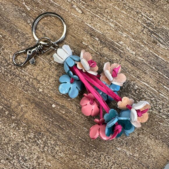 Leather Flower Purse Charm Genuine Leather Bag Charm NEW FAST SHIP - Picture 6 of 6